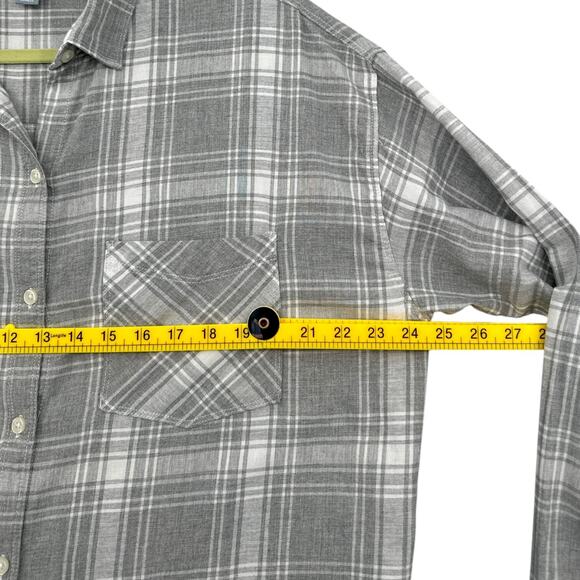 Old Navy Grey Boyfriend Shirt Plaid Button Up Chest Pocket‎ Shirt Size XL - Picture 6 of 6